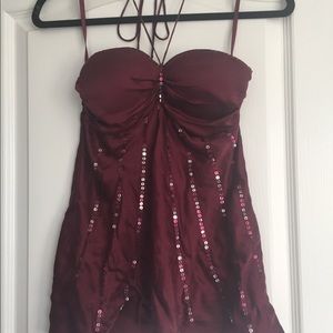 Halter Top Tank Top Charlotte Russe Maroon